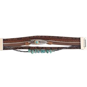 Brown and Turquoise Layered Apple Watch Band